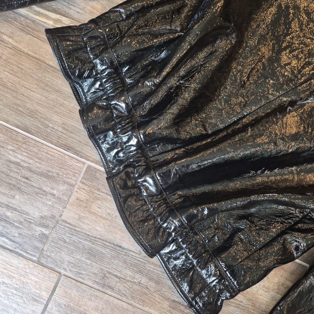 7 For All Mankind Genuine Patent Leather Full-Zip Fur Collar Jacket, S, $695 - Picture 11 of 15